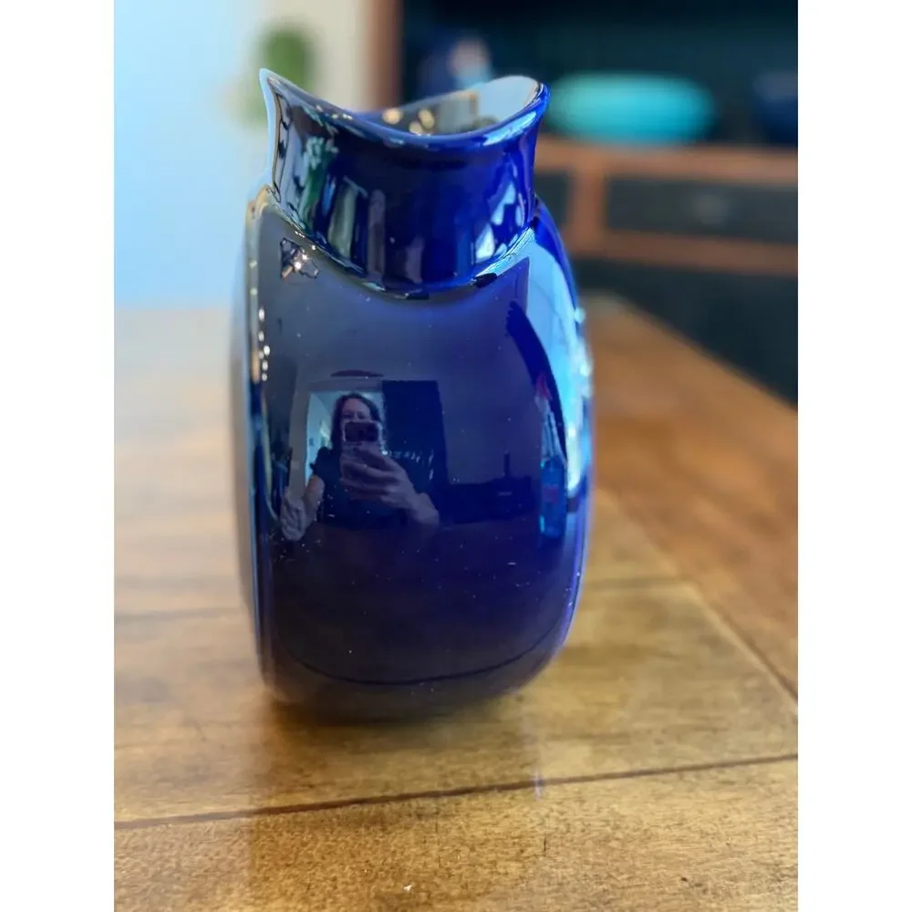 Fiesta Millennium II Cobalt Disc Vase Pitcher HLC USA Commemorative